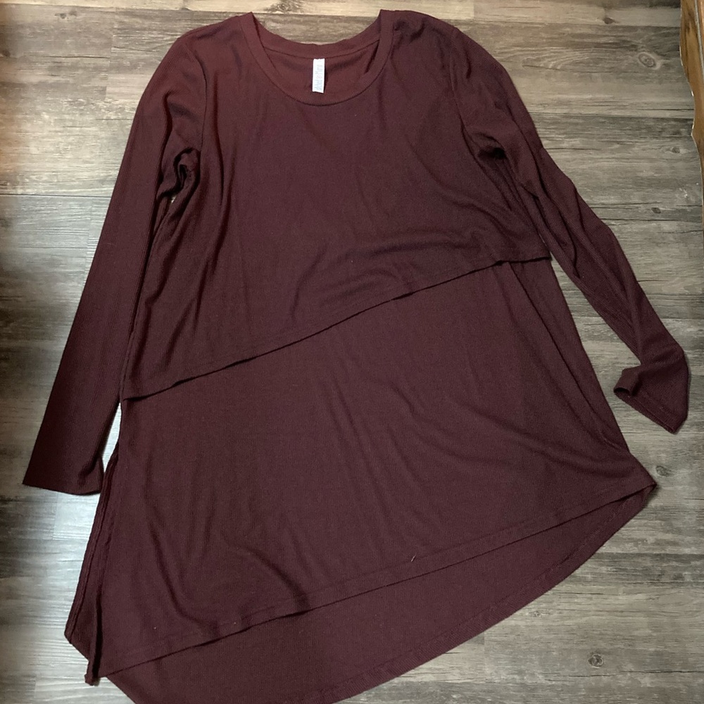 Latched Mama Ribbed Asymmetrical Nursing Tunic